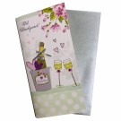 Bryllupskort dobbelt med konvolutt, flotte pålimte detaljer, Campagne (Innerkartong 10 stk) thumbnail