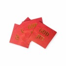 Juleservietter 20 pk. røde med gullfarget skrift (Innerkartong 12 stk) thumbnail