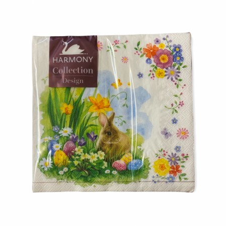 Påskeservietter 20 pk. påskehare (Innerkartong 15 stk)