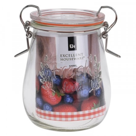 Glasskrukke 500 ml. (Innerkartong 4 stk)