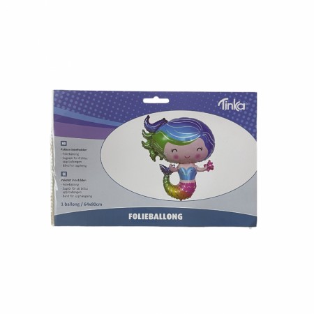 Folieballong havfrue (Innerkartong 4 stk)