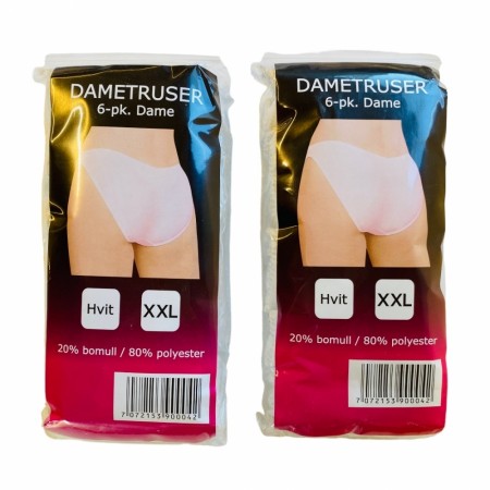 Dametruser 6 pk. XXL Supertilbud! (Innerkartong 12 pk.)