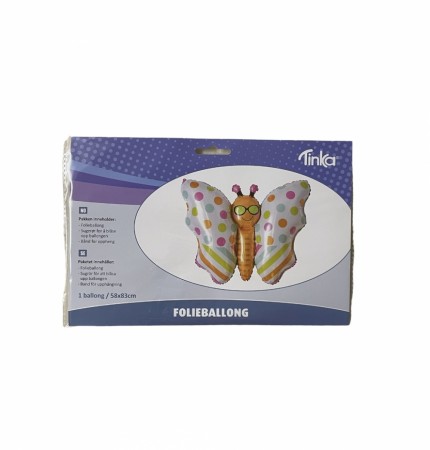 Folieballong sommerfugl (Innerkartong 4 stk)