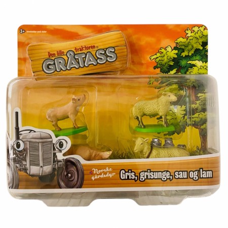 Gråtass Gårdsdyr 4 stk (Innerkartong 6 stk)