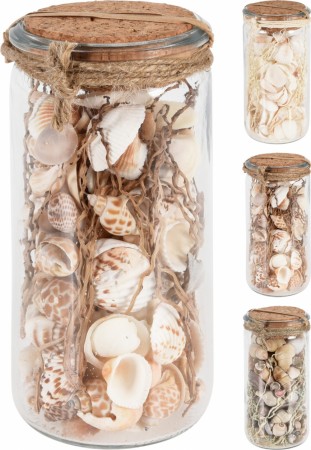 Sjø-shell og snilehus i glasskrukke (Innerkartong 6 stk)