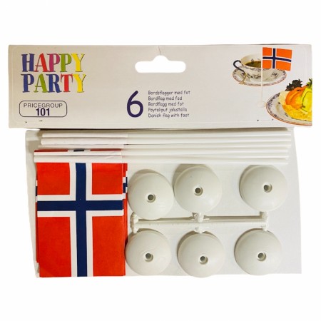 Norske flagg - 6pk (Innerkartong 6 stk)