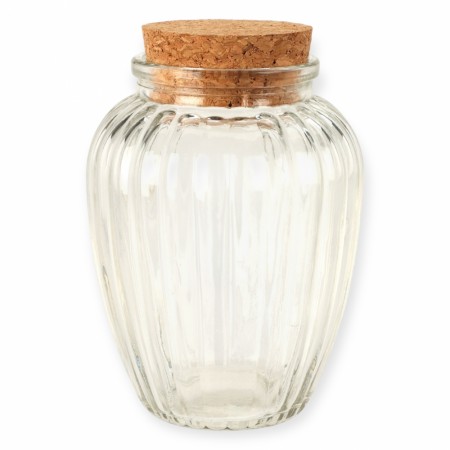 Glasskrukke med lokk av kork 280 ml. (Innerkartong 12 stk)