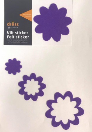 Tekstilstickers - blomst (Innerkartong 12 stk)