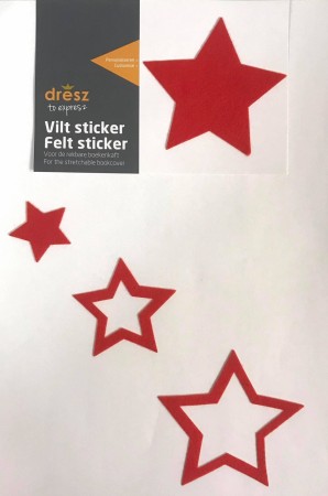 Tekstilstickers - stjerne (Innerkartong 12stk)