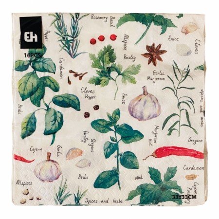 Servietter 16 pk. Urter (Innerkartong 6 stk)