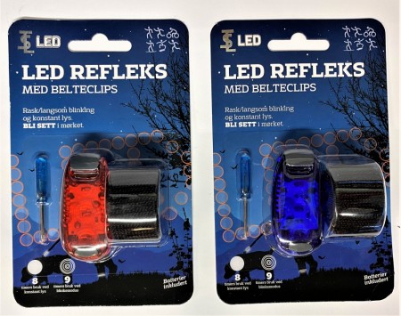 Refleks LED med belteclips (Innerkartong 6 stk)