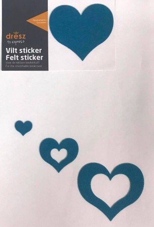Tekstilstickers - hjerte (Innerkartong 12 stk)