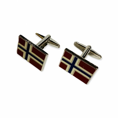 Mansjettknapper - norske flagg (Innerkartong 6 stk)