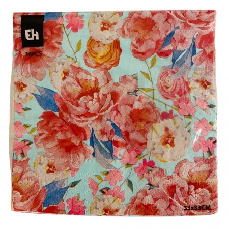Servietter 16 pk blomster (Innerkartong 6 stk)